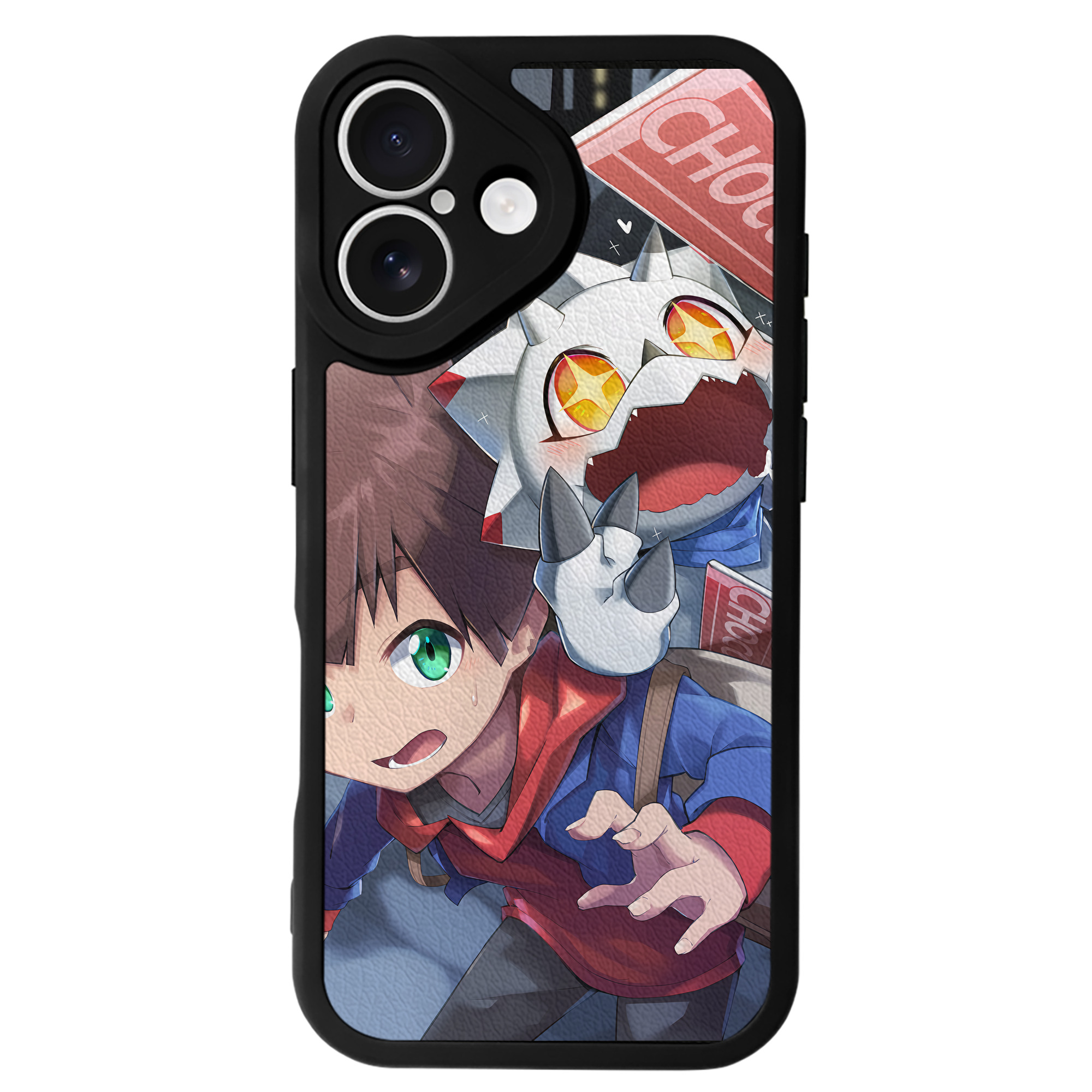 （画像用） Digimon デジタルモンスター/デジモン 【iPhone 16シリーズ対応】シリコンスマホケース（レザー調） 材質：シリコン